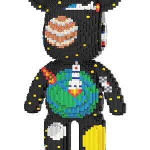 Space Explorer Buildable Bear Toy - Black with Multicolor Space Details